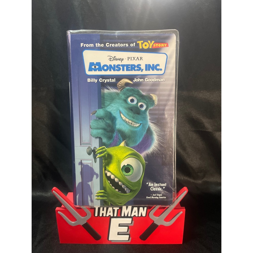 Disney Pixar Monsters Inc VHS Blue Tape Billy Crystal John Goodman Clamshell‎